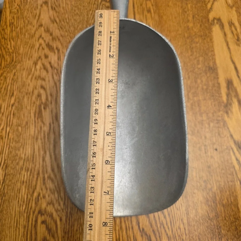 Vintage Oversized Cast Aluminum Utility Scoop Sz‎ 2 Silver Grain Ice Flour 8